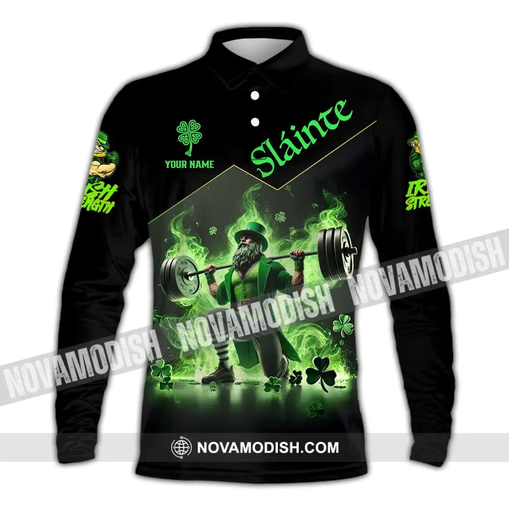 Unisex Shirt Custom Name Irish Ireland Love T-Shirt Long Sleeve Polo / S T-Shirt