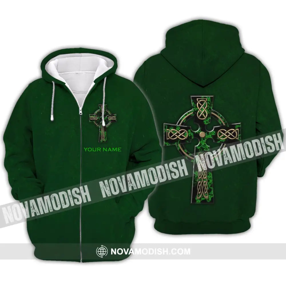 Unisex Shirt - Custom Name Shirt - Irish Patrick’s Day Gift Happy Saint Patrick’s Day Zipper Hoodie / S T-shirt