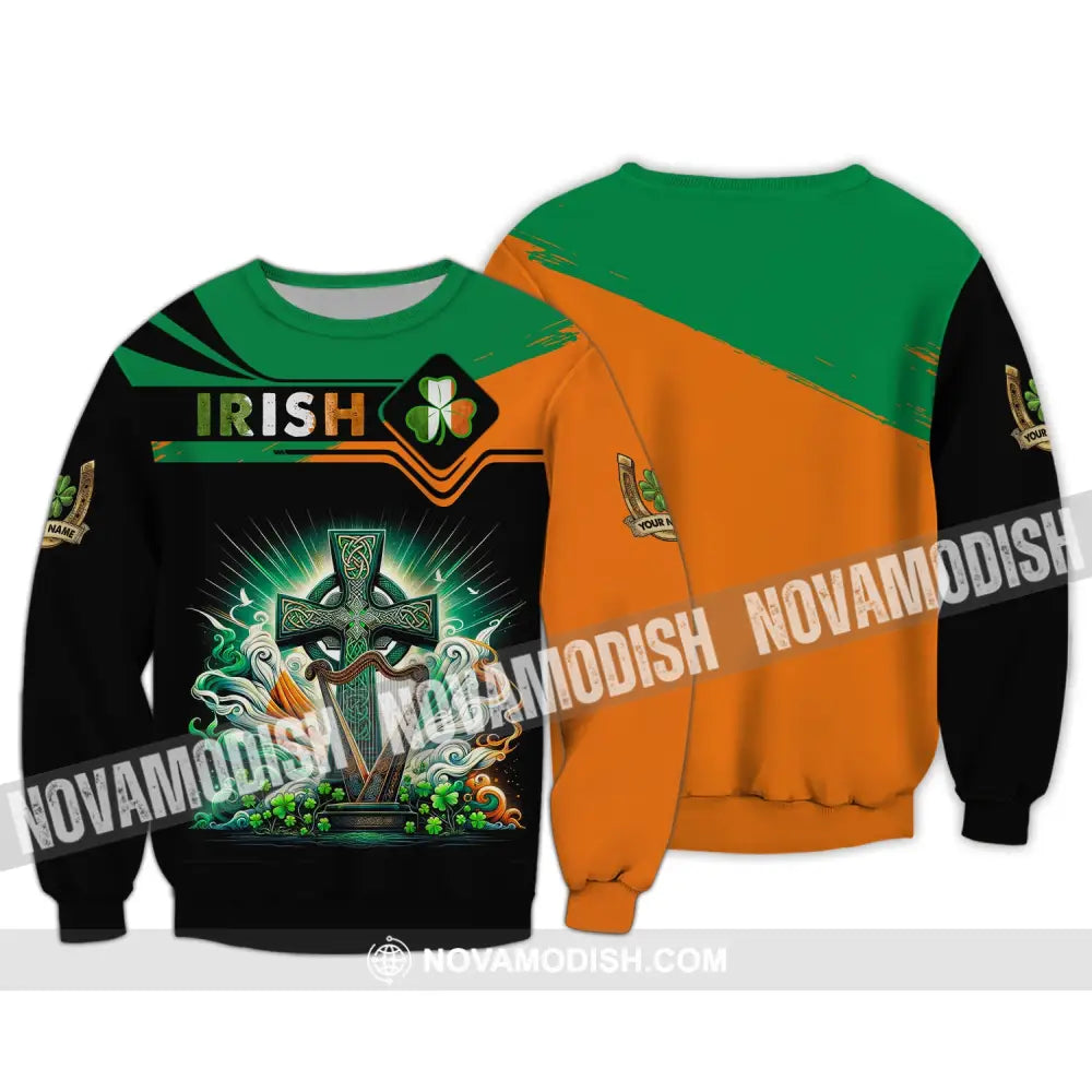 Unisex Shirt Custom Name Irish T-Shirt Ireland Hoodie Polo Gift For Lover Long Sleeve / S