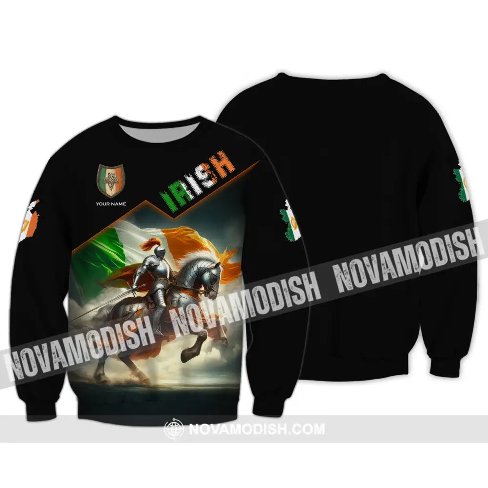 Unisex Shirt Custom Name Irish T-Shirt Ireland Hoodie Polo Gift For Lover Long Sleeve / S