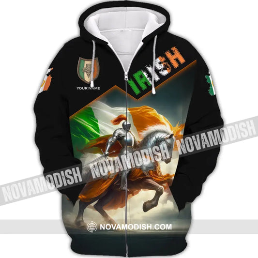 Unisex Shirt Custom Name Irish T-Shirt Ireland Hoodie Polo Gift For Lover Zipper / S