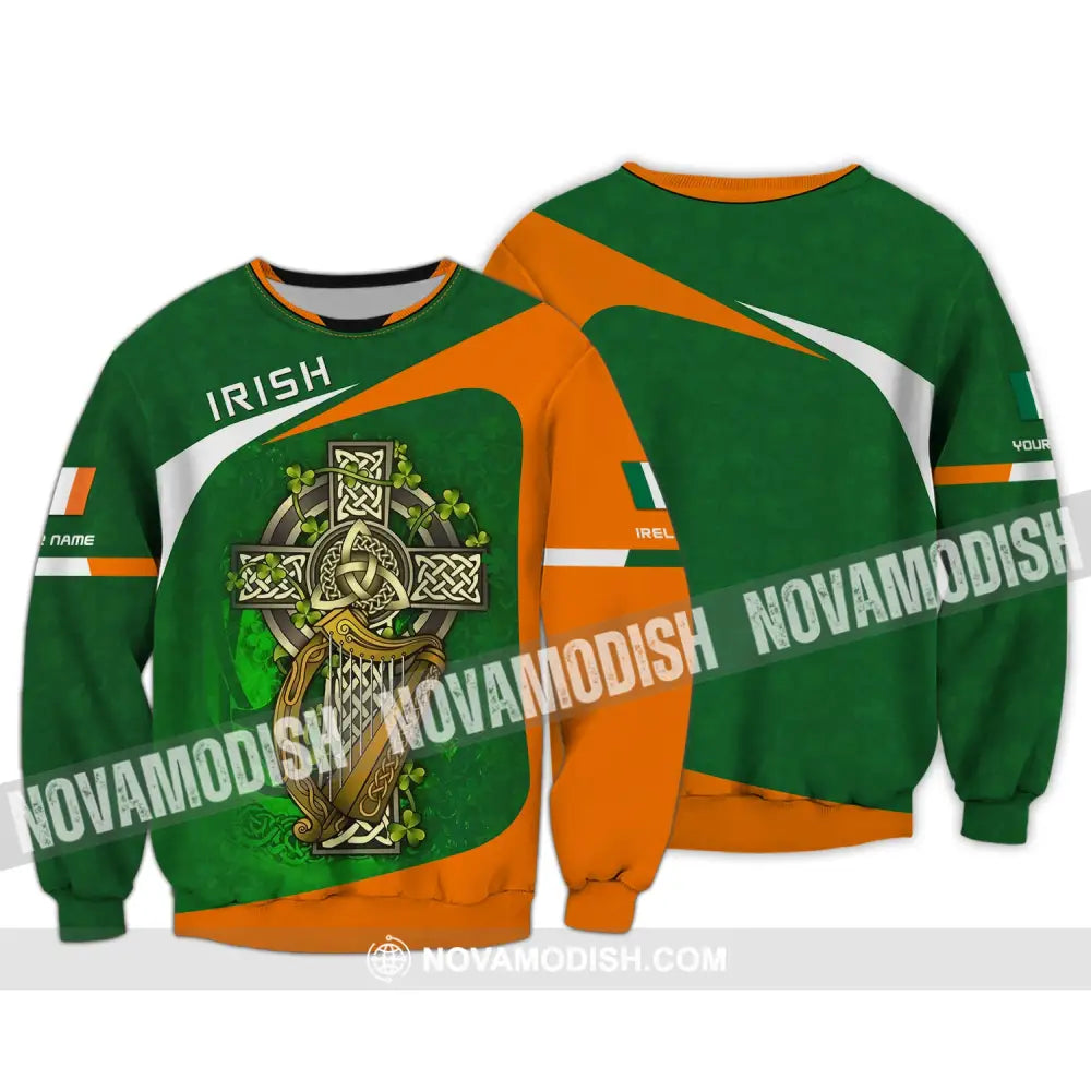 Unisex Shirt Custom Name Irish T-Shirt Ireland Hoodie Polo Long Sleeve / S