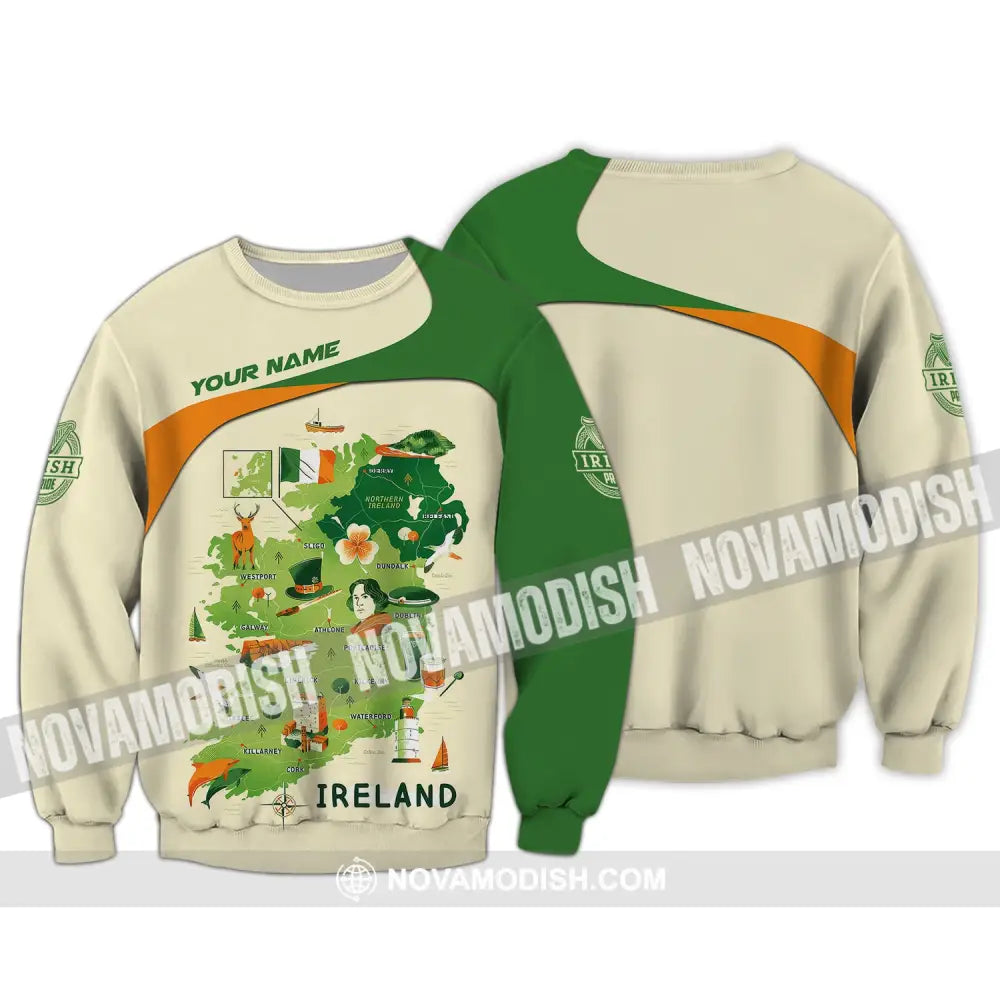 Unisex Shirt Custom Name Irish T-Shirt Ireland Hoodie Polo Long Sleeve / S