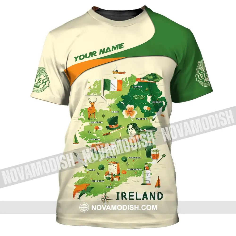 Unisex Shirt Custom Name Irish T-Shirt Ireland Hoodie Polo / S