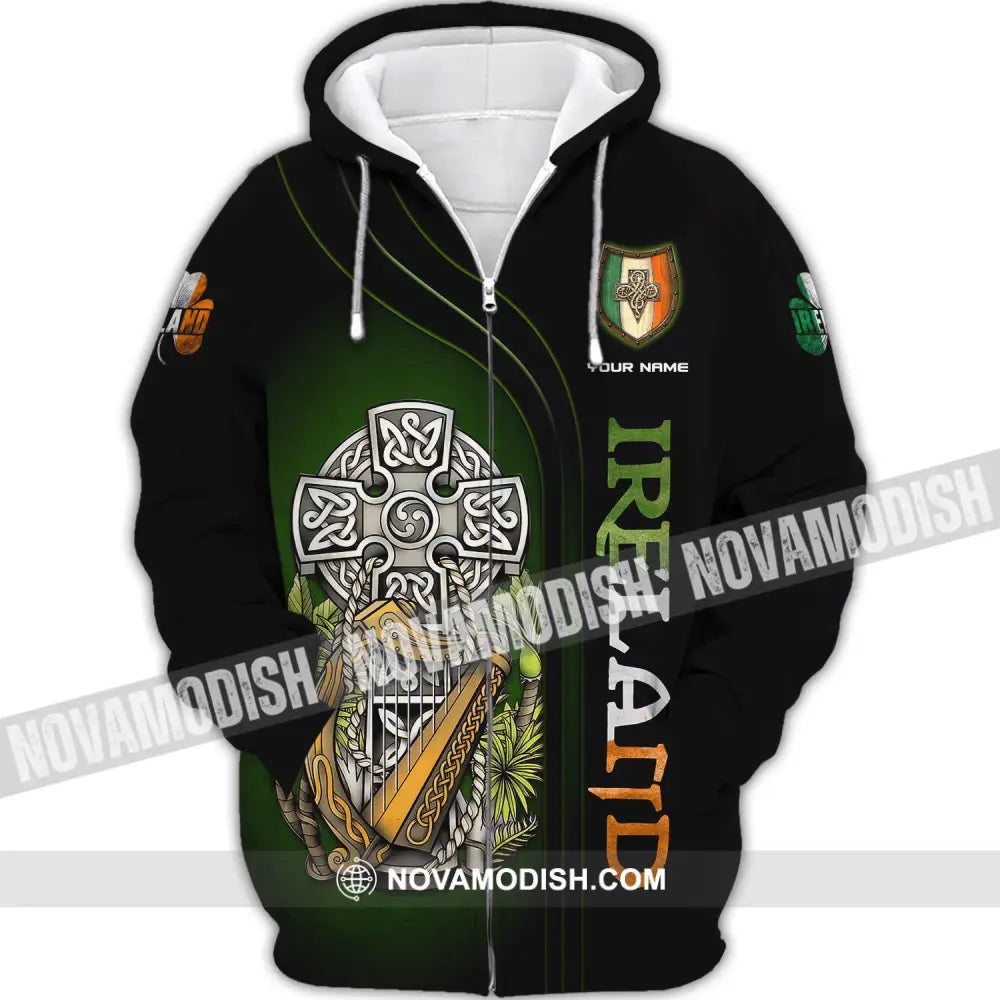 Unisex Shirt Custom Name Irish T-Shirt Ireland Hoodie Polo Zipper / S