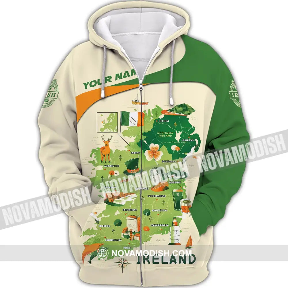 Unisex Shirt Custom Name Irish T-Shirt Ireland Hoodie Polo Zipper / S