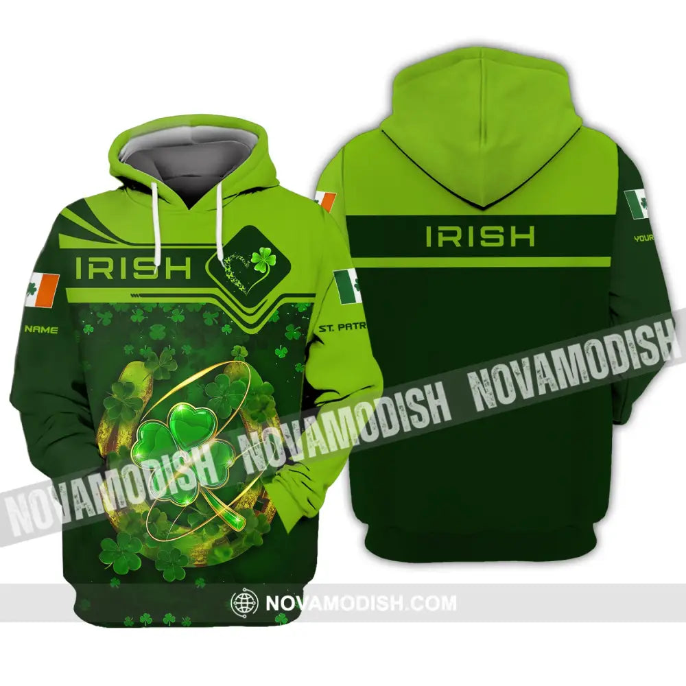 Unisex Shirt Custom Name Irish T-Shirt Saint Patrick’s Day St Gifts Hoodie / S