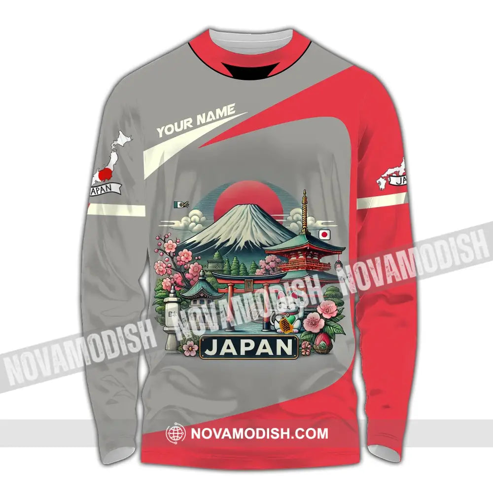 Unisex Shirt Custom Name Japan Love T-Shirt Long Sleeve / S T-Shirt