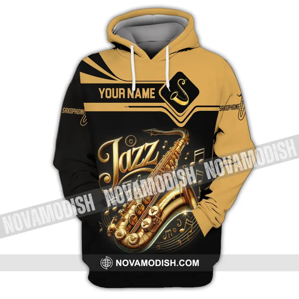 Unisex Shirt Custom Name Jazz Lover Hoodie Polo Long Sleeve / S T-Shirt