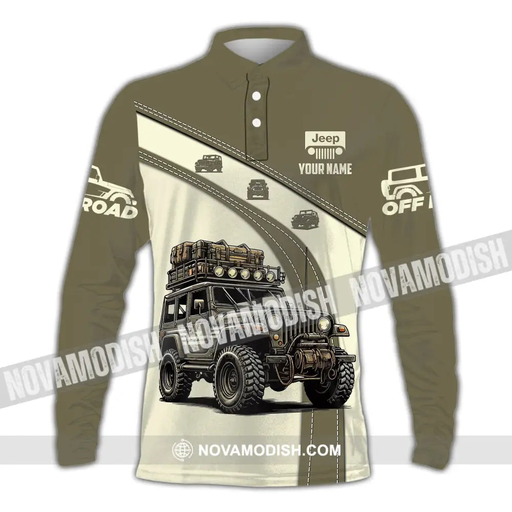 Unisex Shirt Custom Name Jeep Gladiator Polo Long Sleeve / S T-Shirt