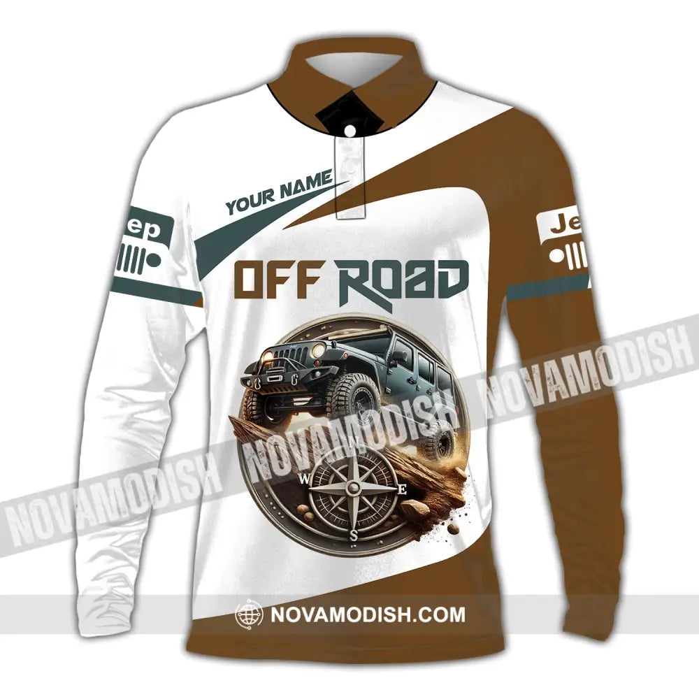 Unisex Shirt Custom Name Jeep Gladiator Polo Long Sleeve / S T-Shirt