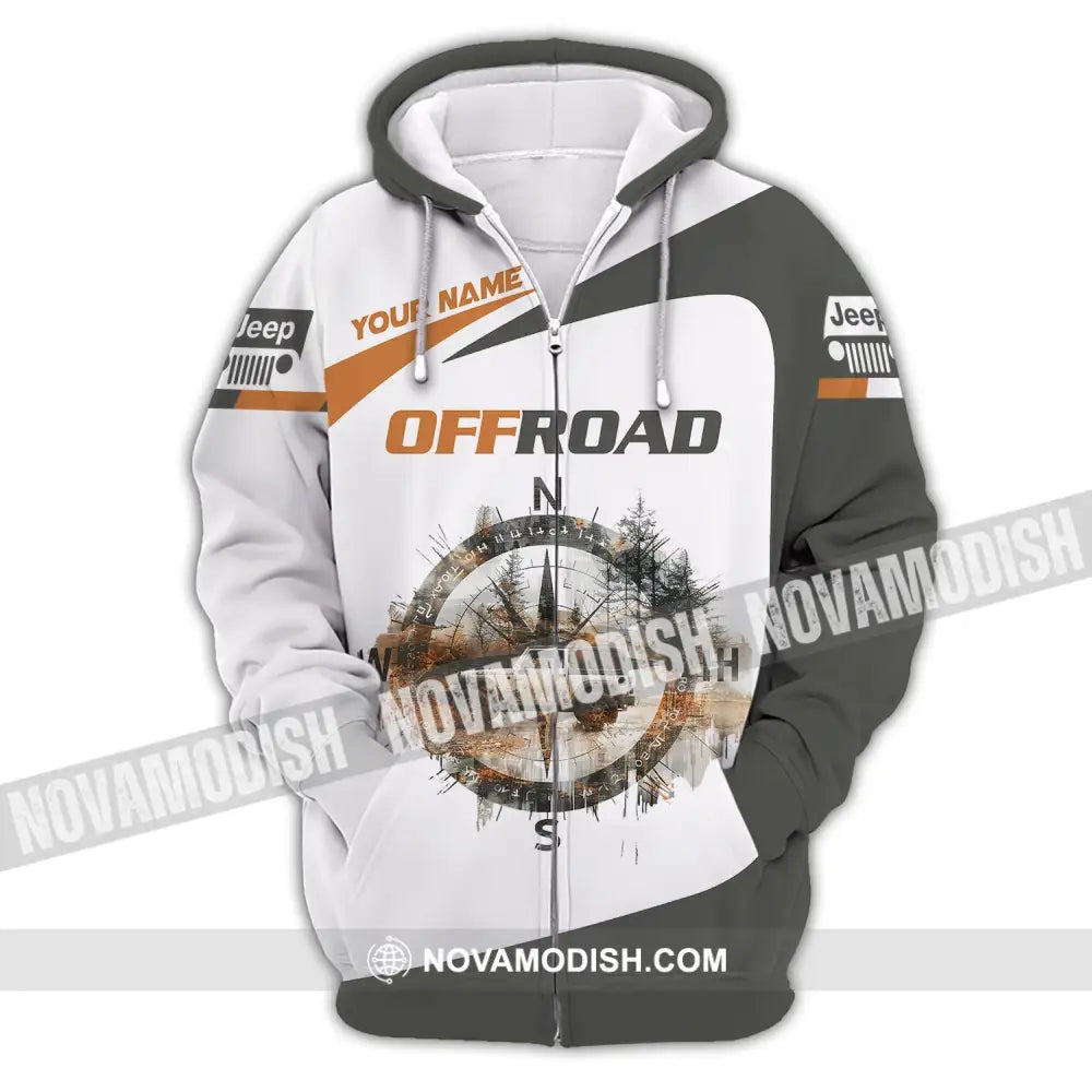 Unisex Shirt Custom Name Jeep Gladiator Polo Long Sleeve Zipper Hoodie / S T-Shirt