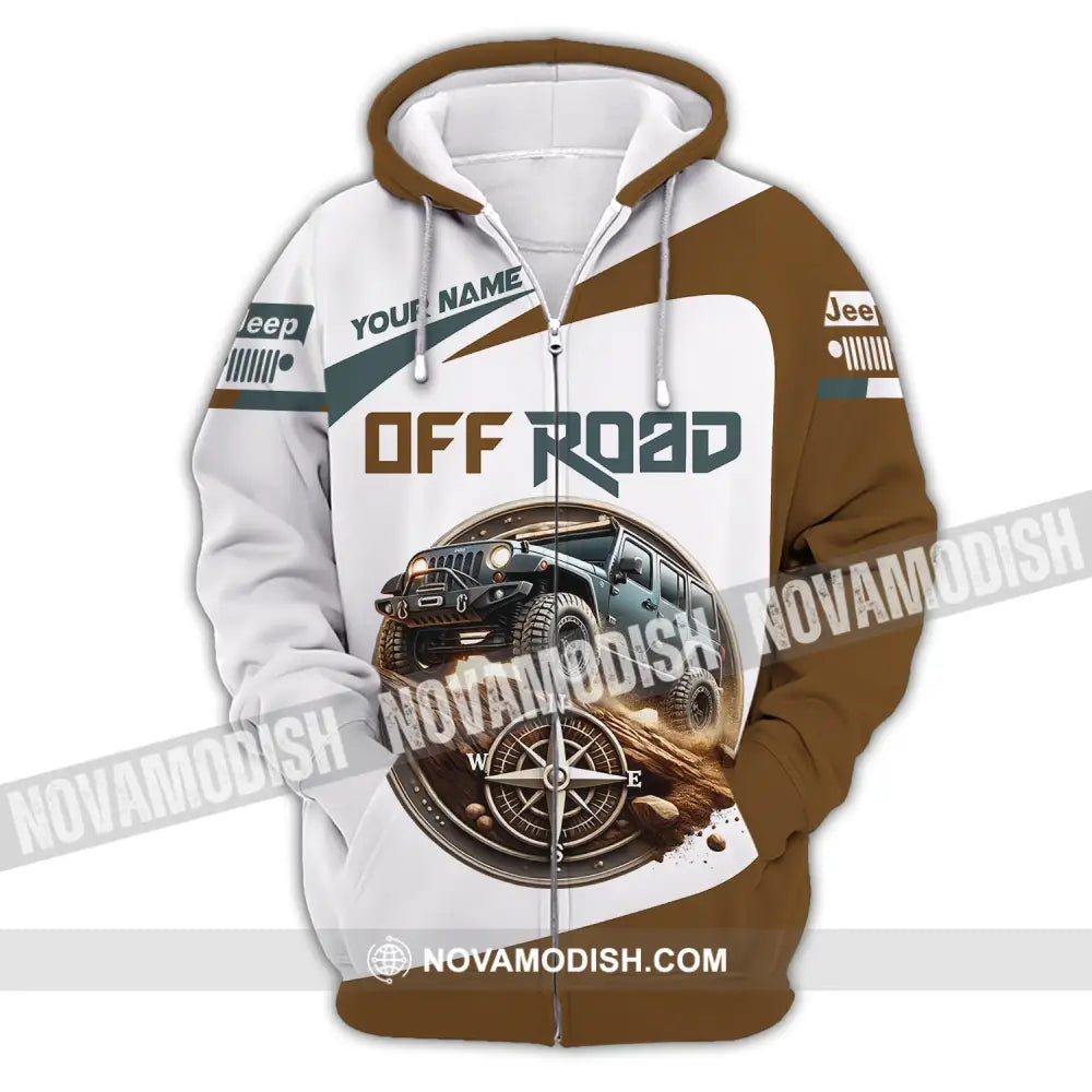 Unisex Shirt Custom Name Jeep Gladiator Polo Long Sleeve Zipper Hoodie / S T-Shirt