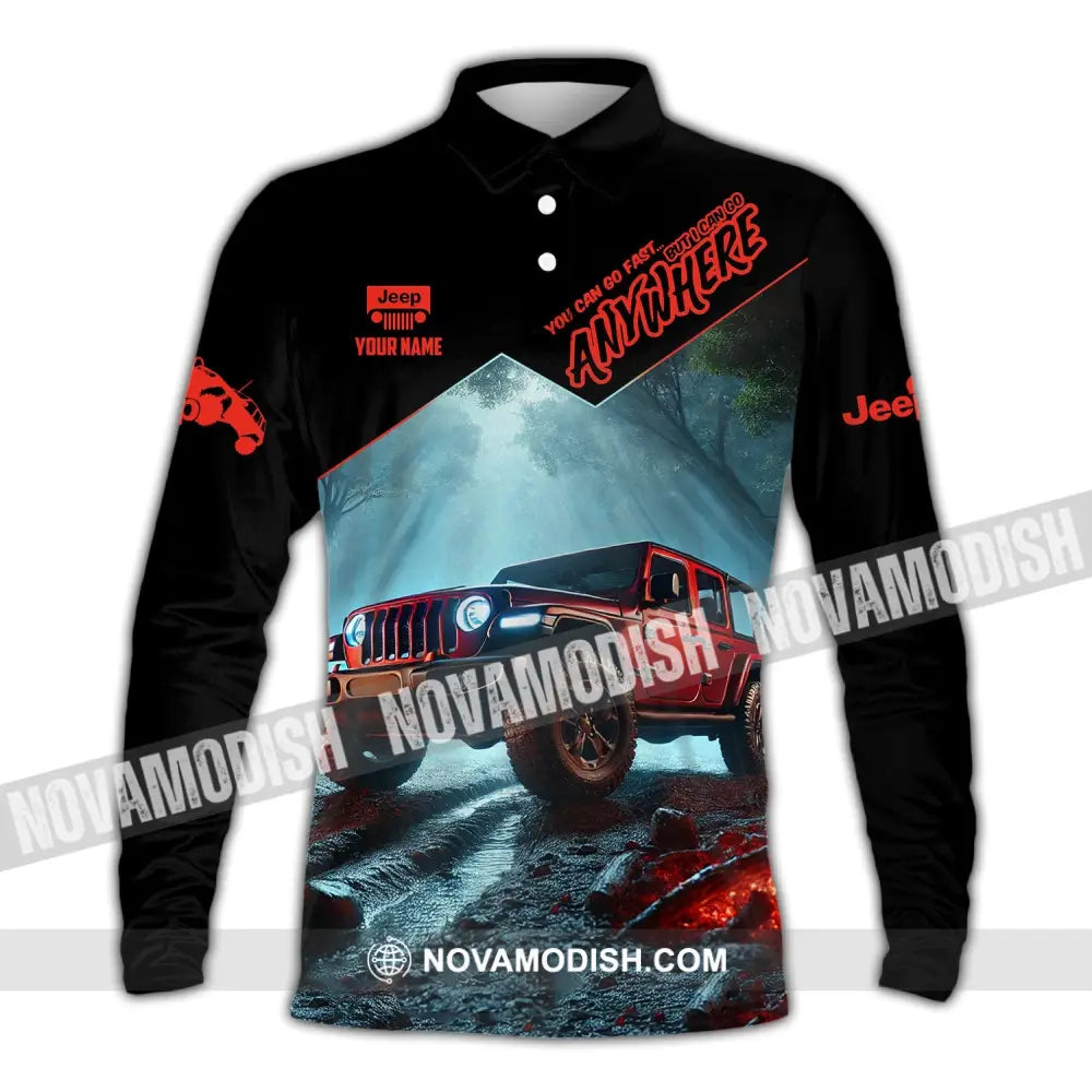 Unisex Shirt Custom Name Jeep Gladiator Polo Long Sleeve / S T-Shirt