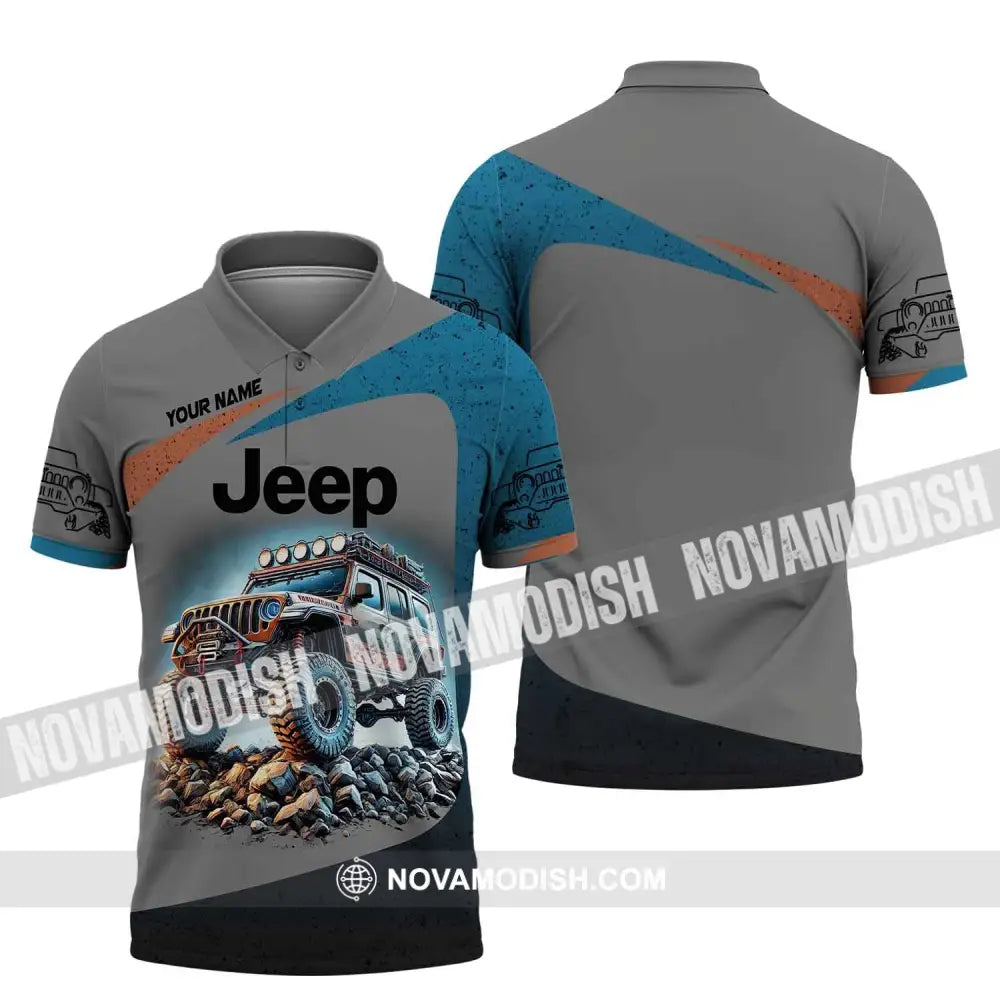 Unisex Shirt Custom Name Jeep Gladiator Polo Long Sleeve / S T-Shirt