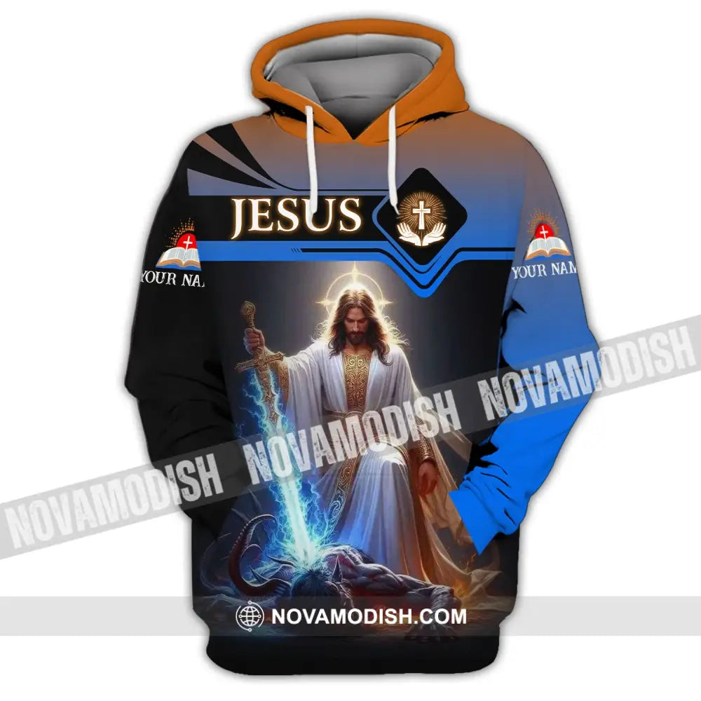 Unisex Shirt - Custom Name Jesus And Sword Hoodie / S T-Shirt