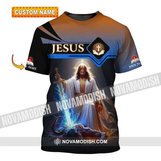 Unisex Shirt - Custom Name Jesus And Sword T-Shirt