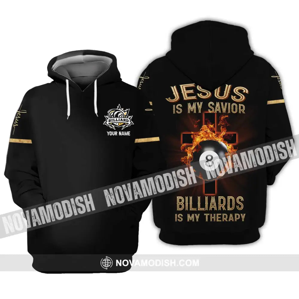 Unisex Shirt - Custom Name Jesus Billiards Shirt Hoodie / S T-shirt