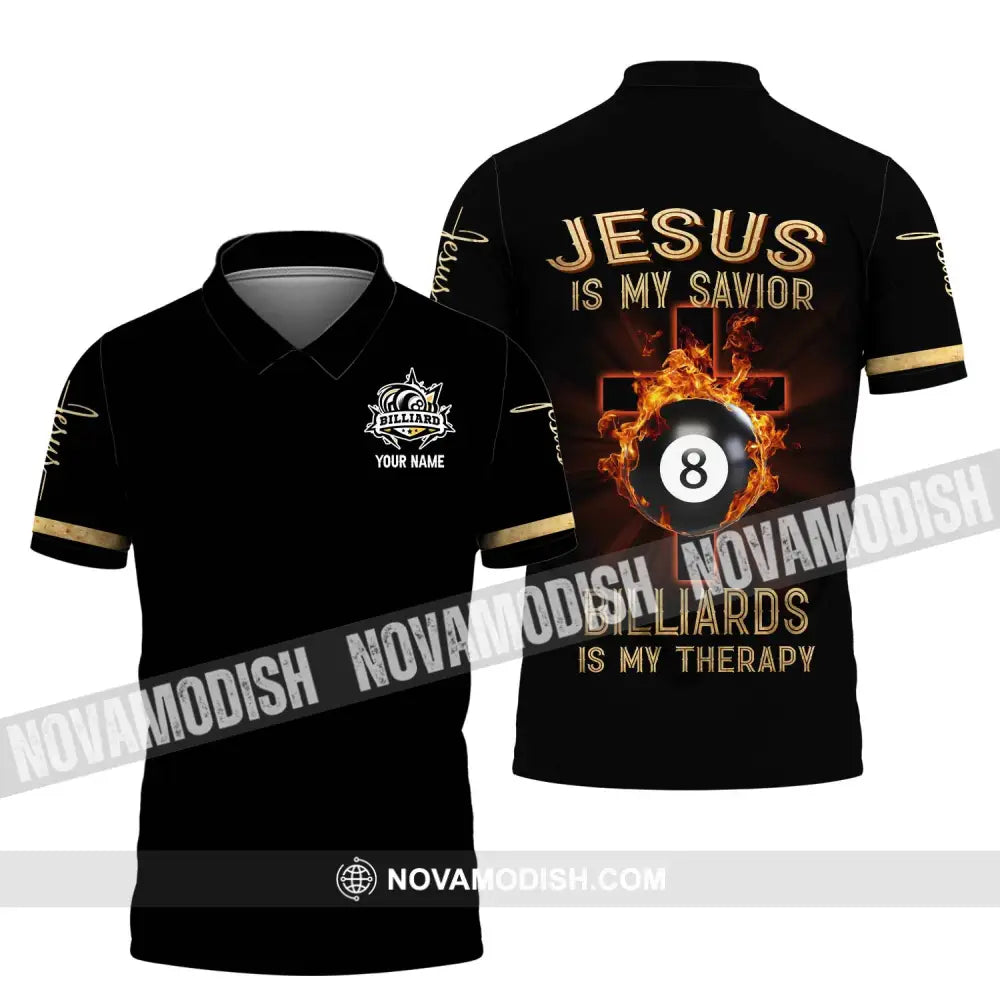 Unisex Shirt - Custom Name Jesus Billiards Shirt Polo Shirt / S T-shirt