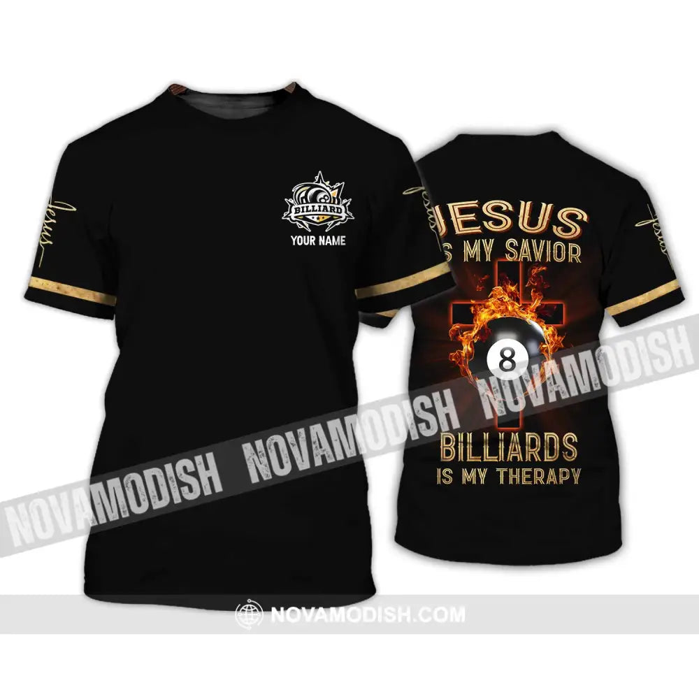 Unisex Shirt - Custom Name Jesus Billiards Shirt T-Shirt / S T-shirt