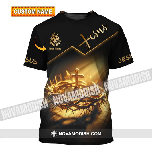 Unisex Shirt - Custom Name Jesus Crown Of Thorns T-Shirt