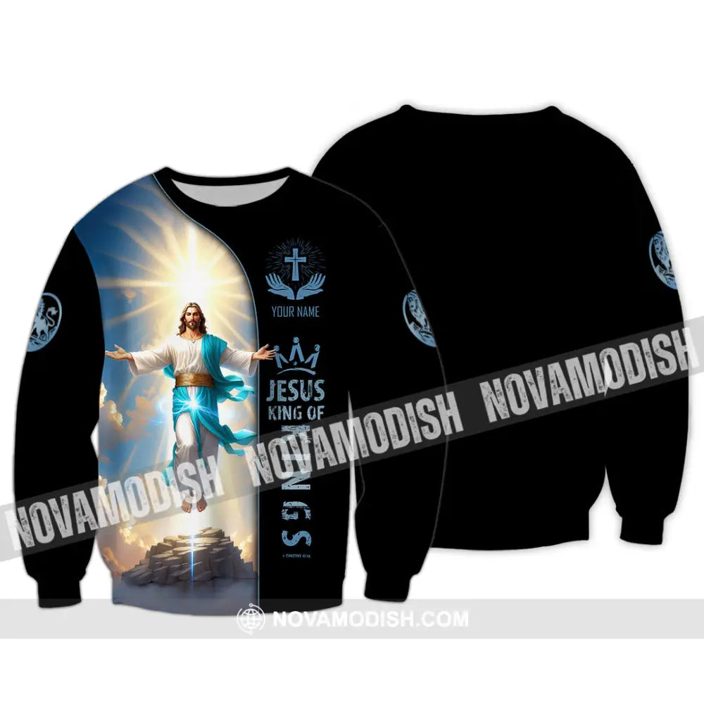 Unisex Shirt - Custom Name Shirt Jesus King Of King Long Sleeve / S T-shirt