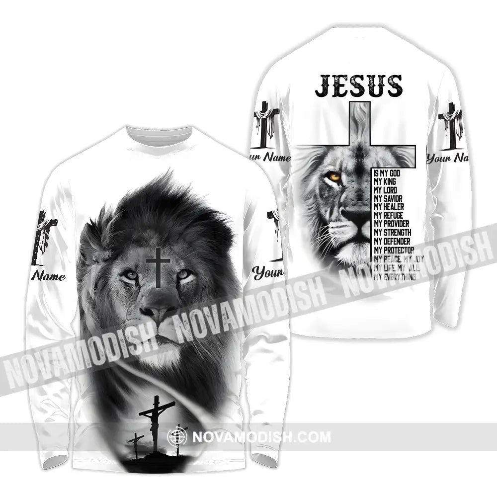 Unisex Shirt - Custom Name Jesus Light Shirt Jesus Is My God Long Sleeve Shirt / S T-shirt