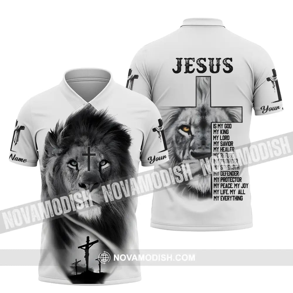 Unisex Shirt - Custom Name Jesus Light Shirt Jesus Is My God Polo Shirt / S T-shirt