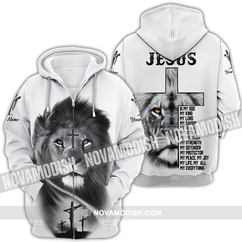Unisex Shirt - Custom Name Jesus Light Shirt Jesus Is My God Zipper Hoodie / S T-shirt