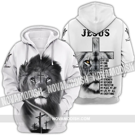 Unisex Shirt - Custom Name Jesus Light Shirt Jesus Is My God Zipper Hoodie / S T-shirt