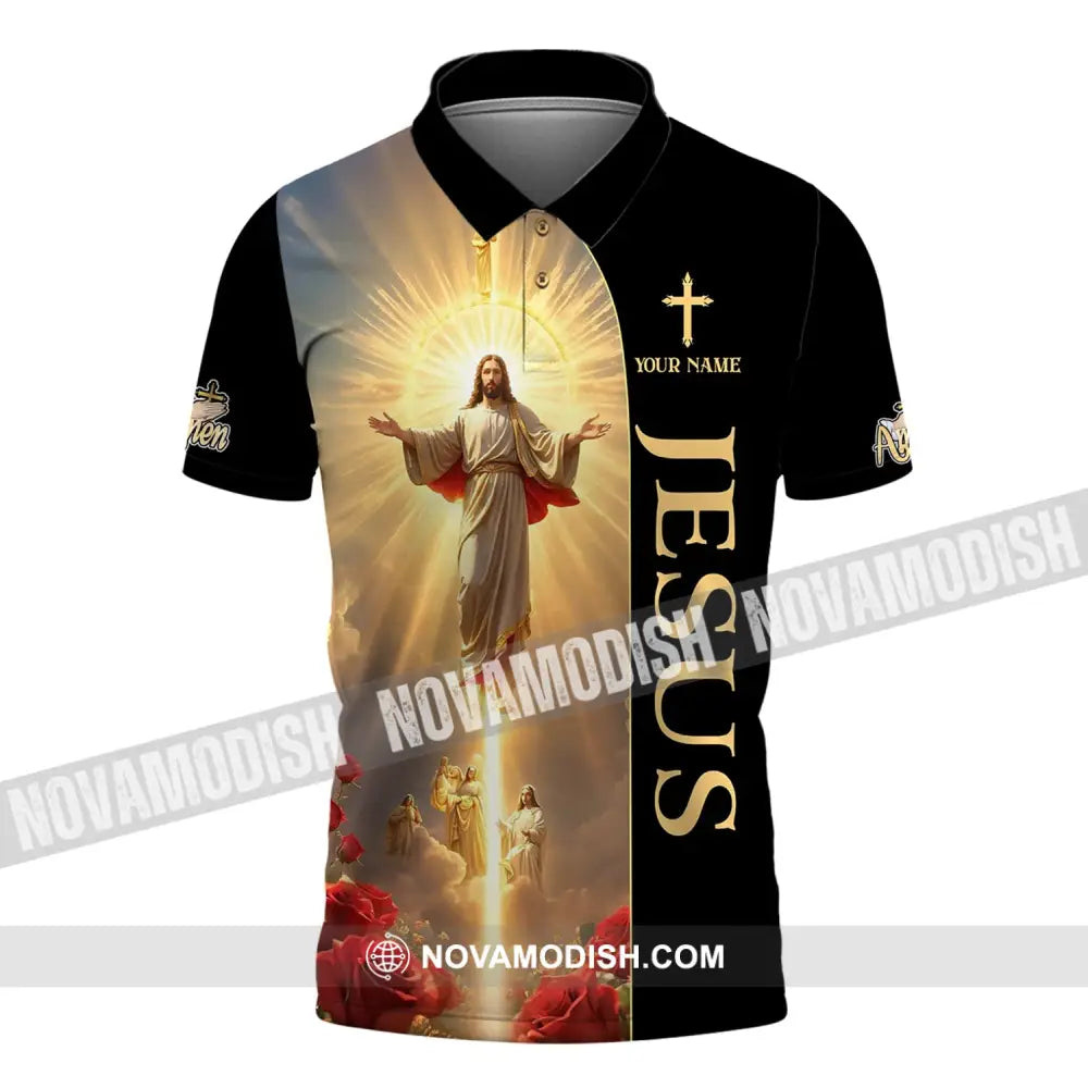 Unisex Shirt - Custom Name Jesus Light Polo / S T-Shirt