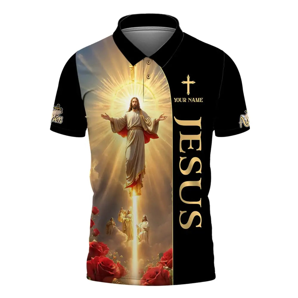 Unisex Shirt - Custom Name Jesus Light Polo / S T-Shirt