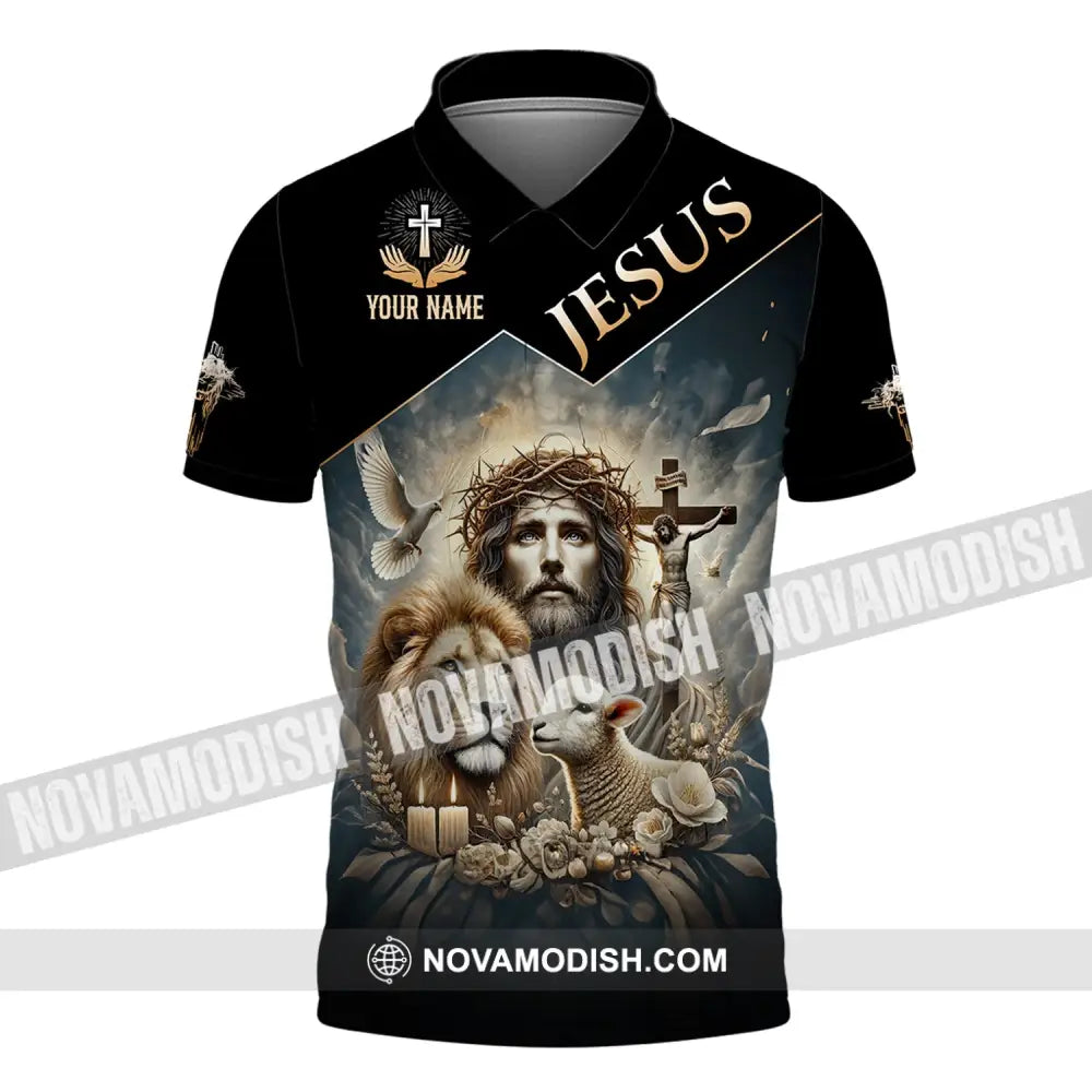 Unisex Shirt Custom Name Jesus Love Long Sleeve Hoodie Polo Gift For Christian / S T-Shirt