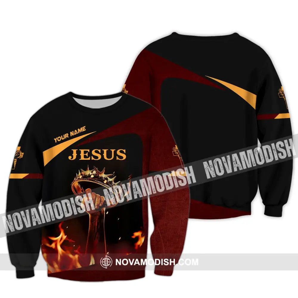 Unisex Shirt Custom Name Jesus Love Long Sleeve Hoodie Polo Gift For Christian / S T-Shirt