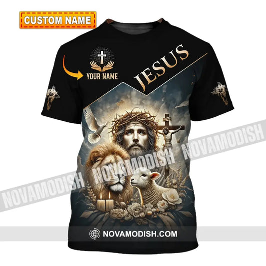 Unisex Shirt Custom Name Jesus Love Long Sleeve Hoodie Polo Gift For Christian T-Shirt