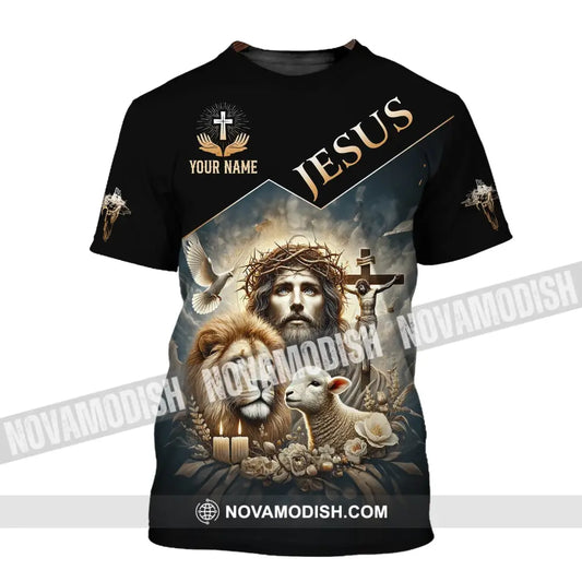 Unisex Shirt Custom Name Jesus Love Long Sleeve Hoodie Polo Gift For Christian T-Shirt / S T-Shirt