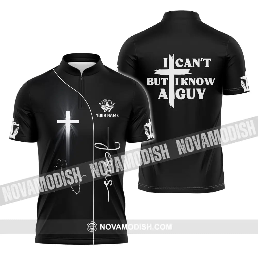 Unisex Shirt Custom Name Jesus Love T-Shirt Zipper Polo / S T-Shirt