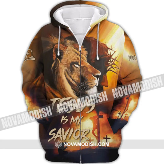 Unisex Shirt - Custom Name Jesus Shirt My Lion Savior Zipper Hoodie / S T-shirt