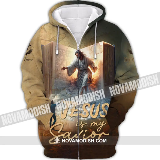 Unisex Shirt - Custom Name Jesus Shirt My Savior Zipper Hoodie / S T-shirt