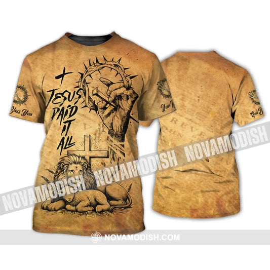 Unisex Shirt - Custom Name Jesus Paid It All Shirt T-Shirt / S T-shirt
