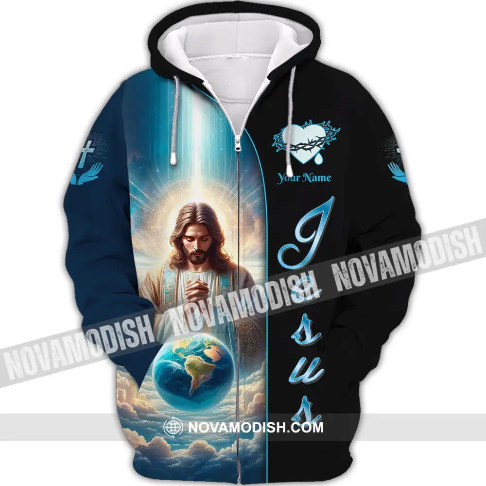 Unisex Shirt Custom Name Jesus Save The Earth Love Hoodie Polo Long Sleeve Gift For Christian