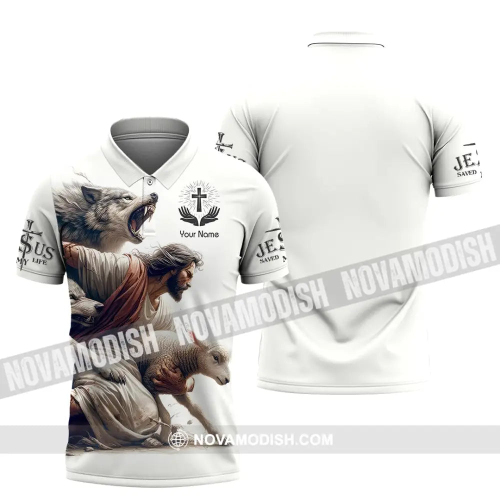 Unisex Shirt - Custom Name Shirt Jesus Saved My Life Polo Shirt / S T-shirt