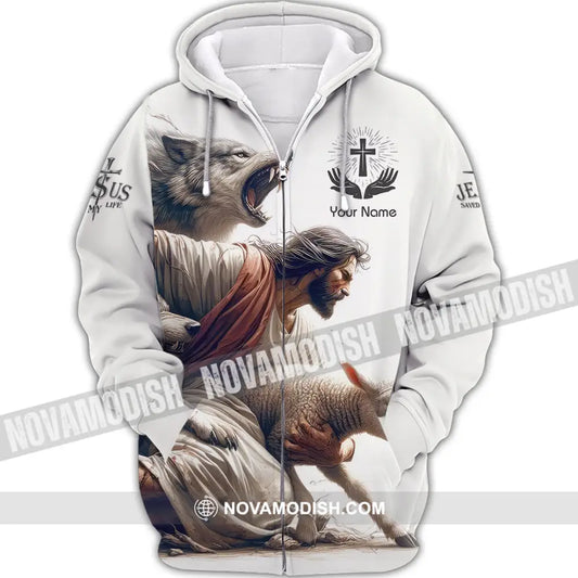 Unisex Shirt - Custom Name Shirt Jesus Saved My Life Zipper Hoodie / S T-shirt