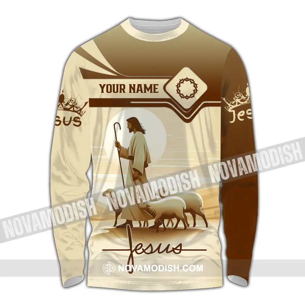 Unisex Shirt - Custom Name Jesus Saving Long Sleeve / S T-Shirt