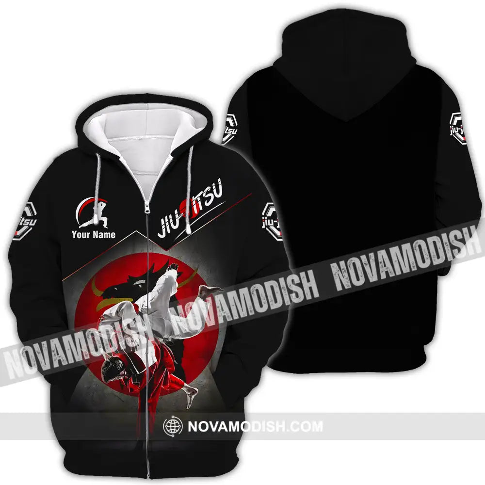 Unisex Shirt - Custom Name Jiu Jitsu Shirt Combat Zipper Hoodie / S T-shirt