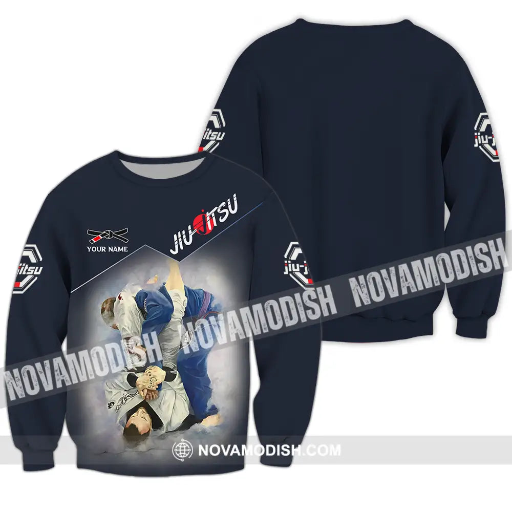 Unisex Shirt - Custom Name Jiu Jitsu Fighter Shirt Long Sleeve / S T-shirt