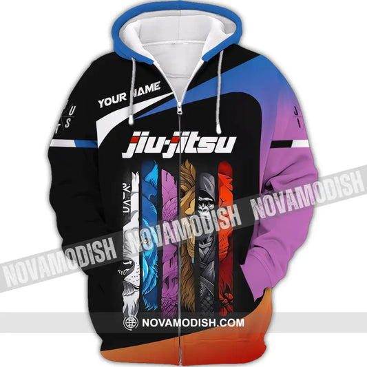 Unisex Shirt Custom Name Jiujitsu Lover Gift Zipper Hoodie / S T-Shirt