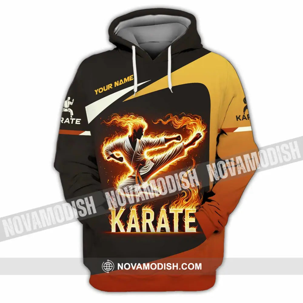 Unisex Shirt Custom Name Karate Polo Long Sleeve Hoodie / S T-Shirt