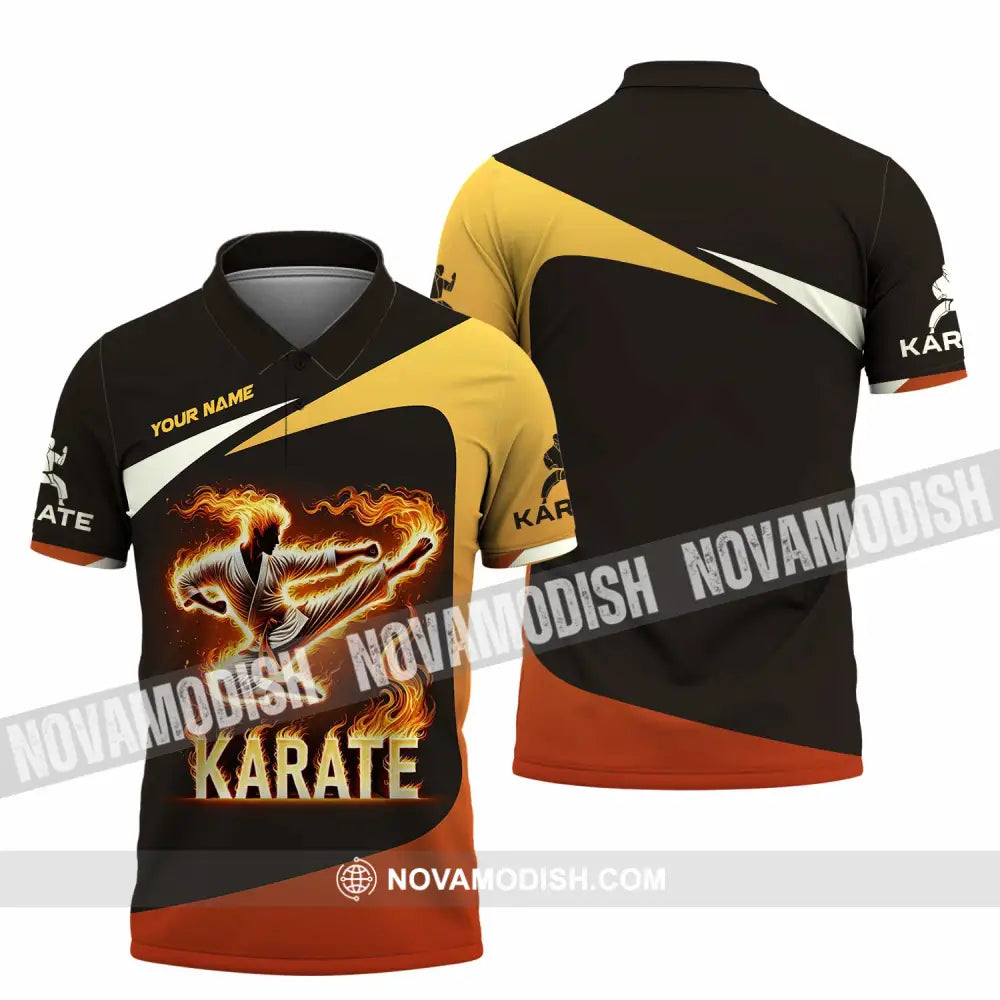 Unisex Shirt Custom Name Karate Polo Long Sleeve / S T-Shirt