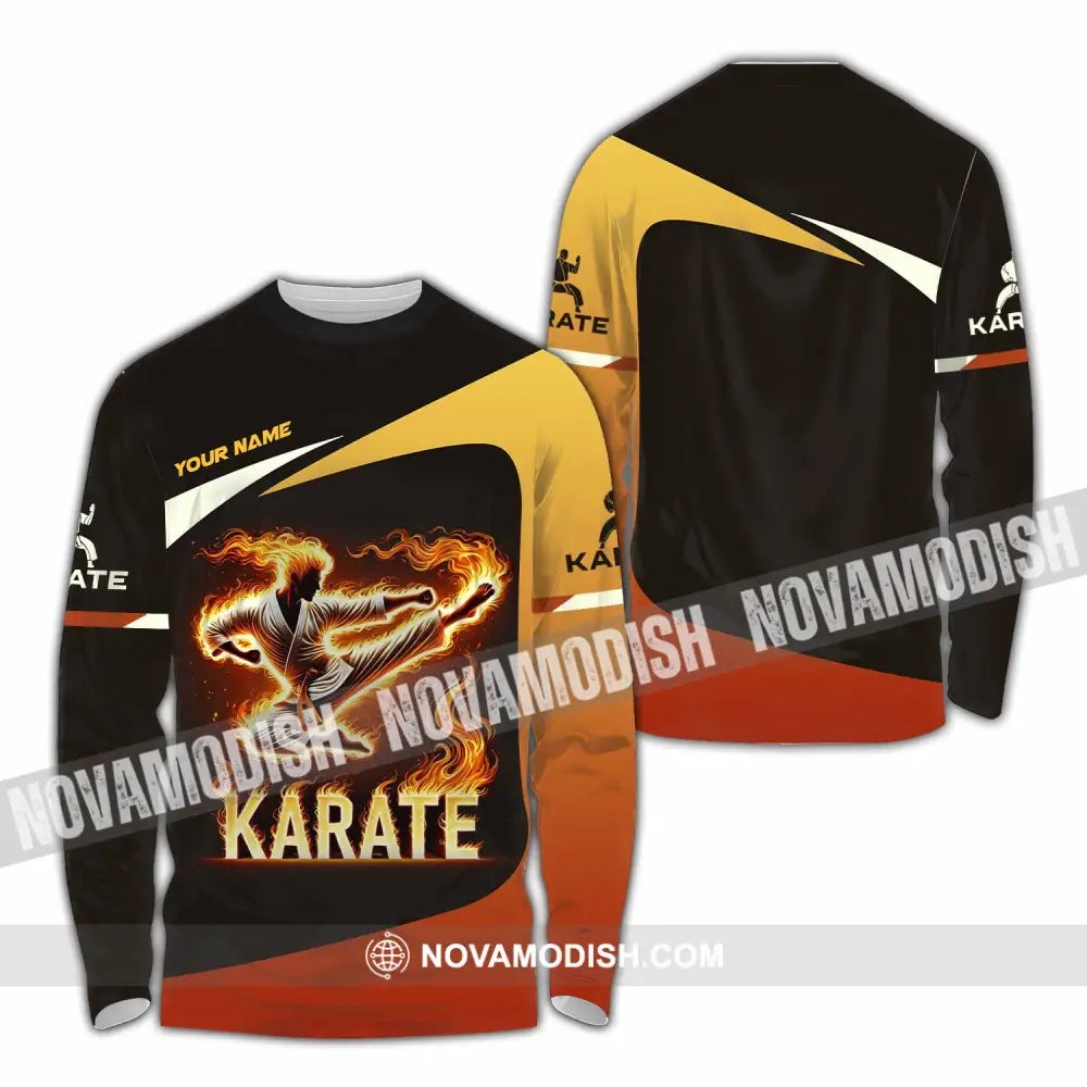 Unisex Shirt Custom Name Karate Polo Long Sleeve / S T-Shirt